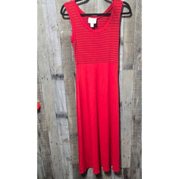 Joseph Ribkoff Vintage 90s Red Stripe Maxi Dress - Picture 1 of 4